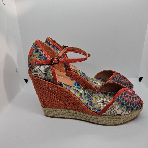 Desigual Lara Rustic Wedges espadrille sandals EU 40 US 9 - Picture 1 of 11